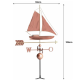 Giruetă decorativă velier din cupru pentru acoperiș, 135 cm