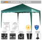 Cort pliabil exterior 3x3m, verde, structură oțel, acoperiș