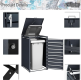 Box modern pentru pubelă STILISTA, antracit, 80–240 l, metal