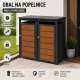 Box pentru pubele STILISTA, antracit și lemn, 2x240 l