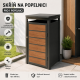 Box metalic pentru pubelă STILISTA, antracit și lemn, 240 l
