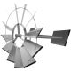 Moară de vânt gri argintiu - 245 cm