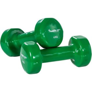 Set de gantere de vinil MOVIT, 2 x 4 kg verde