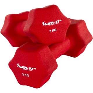 Set de 2 gantere cu înveliș din neopren 3 kg MOVIT