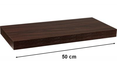 Raft de perete STILIST VOLATO - lemn închis la culoare 50cm