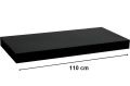 Raft de perete STILIST VOLATO- negru lucios 110 cm
