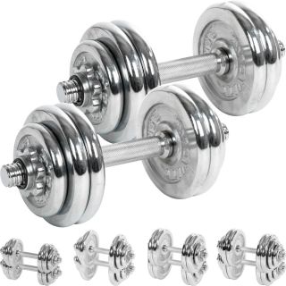 Set de gantere MOVIT cromate cu o singură mână 2 x 25 kg