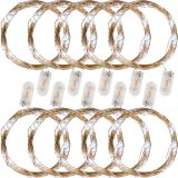 Set 10 lanțuri luminoase, 25 LED, alb rece, baterie