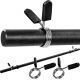 Bară fitness 160 cm, oțel, prindere striată, negru, 30 mm