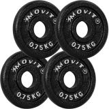 Set de 4 greutăți MOVIT  - fontă de 0,75 kg