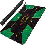 Blat de poker pliabil, verde/negru, 200 x 90 cm