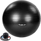 Minge de gimnastică MOVIT cu pompă, 85 cm, neagră