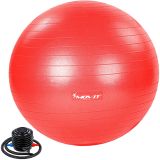 Minge gimnastică MOVIT cu pompă de picior, 85 cm, roșie