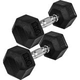 Gantera de cauciuc hexagonală MOVIT 8 kg set de 2 bucăți