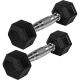 Gantera de cauciuc hexagonală MOVIT 2 kg, set de 2 bucăți