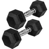 Gantera de cauciuc hexagonală MOVIT 6 kg, set de 2 bucăți