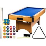 Masă de biliard 6 ft GamesPlanet, maro deschis/albastru