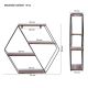 STILISTA Raft hexagonal de perete,lemn deschis 51x58x11 cm