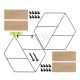 STILISTA Raft hexagonal de perete,lemn deschis 51x58x11 cm
