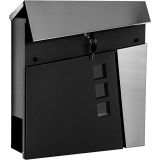 Cutie poștală Kolin 37 x 37 x 11 cm, negru / oțel inoxidabil