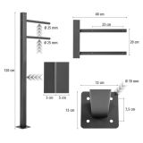 STILISTA Suport pentru cutia poștală, 120 cm, antracit