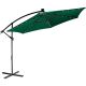 Umbrelă terasă cu LED, verde, 300 cm, braț lateral, manivelă