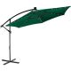 Umbrelă terasă suspendată LED 350 cm verde, manivelă, oțel