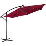 Umbrelă suspendată cu LED, 350 cm, roșie, pentru terasă și&nbsp;&nbsp;