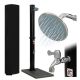 STILISTA Duș solar de grădină + suport, 35 l, negru