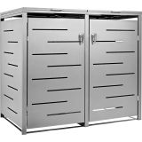 Container exterior metalic pentru pubele, 2 compartimente