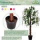 Copac decorativ artificial Wisteria roz, 120 cm, trunchi lem
