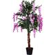 Copac decorativ artificial Wisteria roz, 120 cm, trunchi lem