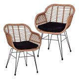 STILISTA Set de 2 fotolii pentru gradina - maro deschis