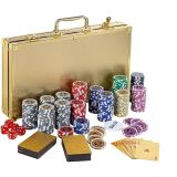 Set complet poker cu jetoane holografice și valiză aluminiu