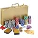 Set complet poker cu jetoane holografice și valiză aluminiu