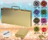 Set complet poker cu jetoane holografice și valiză aluminiu