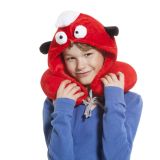 Pernă de călătorie, cu glugă pentru copii - rac roșu