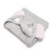 Prosop bebe cu glugă 76x76 cm - Elefant
