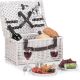 Coș pentru picnic din răchită cu echipament, 41 x 21 x 28 cm