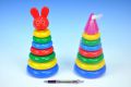 Jucărie interactivă pentru bebeluși, piramidă cu inele, 24cm