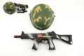 Set militar  cu mitralieră și cască pentru copii