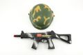 Set militar  cu mitralieră și cască pentru copii