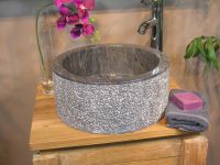 Lavoar din piatră naturală MIRUM 509 Ø40 cm Negru