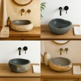 Lavoar din piatră naturală de râu Lavabo Cut - mic