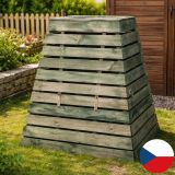 Compostor ecologic din lemn 800L, formă piramidală, fabricat