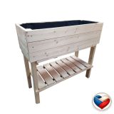 Strat de grădină înălțat din lemn cu poliță, 98,5x41x87 cm