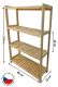 Raft din lemn, 4 rafturi, 133 x 80 x 33 cm