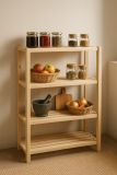 Raft din lemn, 4 rafturi, 133 x 80 x 33 cm