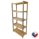 Raft din lemn de pin 5 polițe 173x70x33 cm, montaj rapid