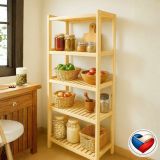 Raft depozitare lemn pin 5 polițe, 173x80x33 cm, fără finis